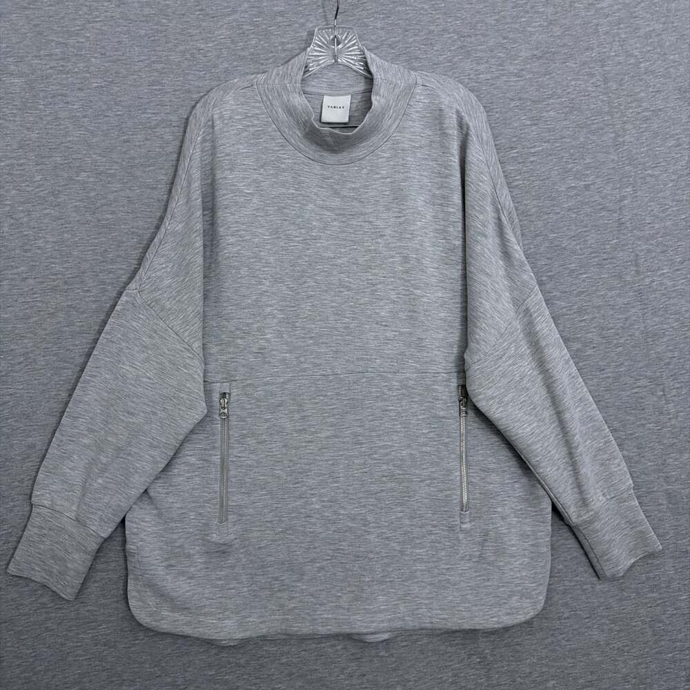 Varley Womens Size XL Gray DoubleSoft Bay Sweat Half Zip Pullover Sweatshirt